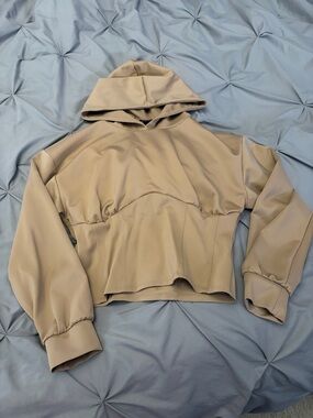 Express hooded corseted sweatshirt